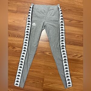 Kappa Gray Leggings with Logo Trim